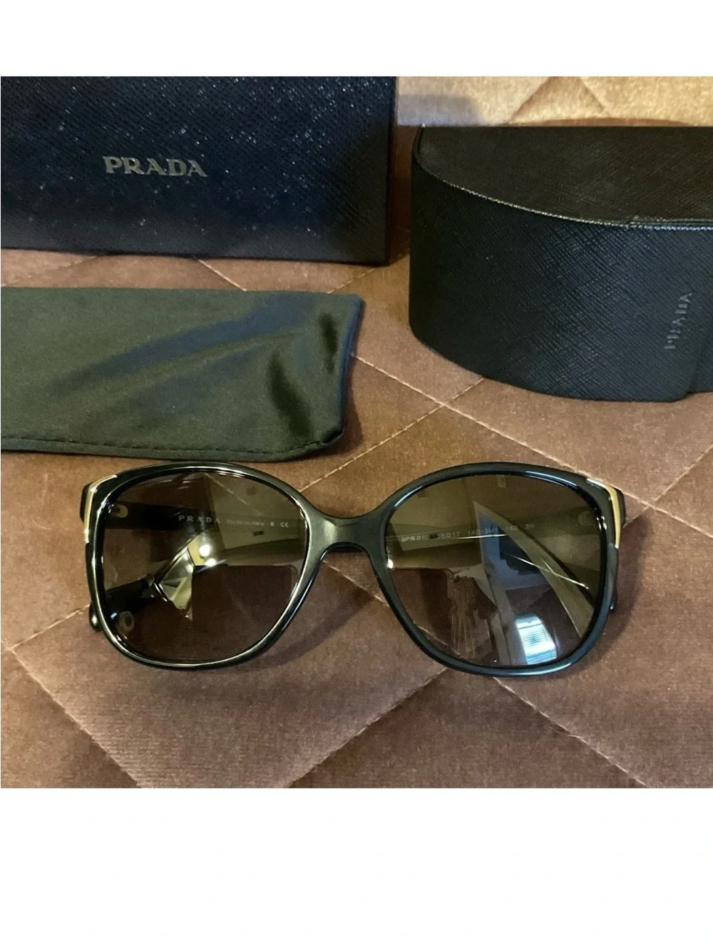 Prada Black Frame Sunglasses with Brown Gradient Lenses